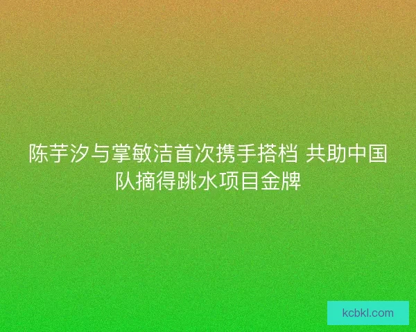 陈芋汐与掌敏洁首次携手搭档 共助中国队摘得跳水项目金牌