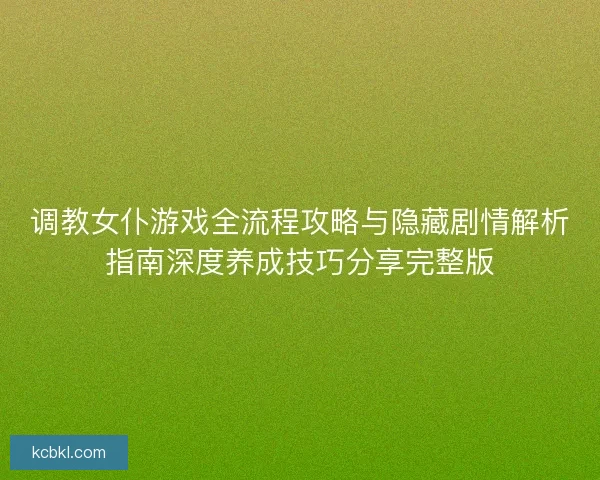 调教女仆游戏全流程攻略与隐藏剧情解析指南深度养成技巧分享完整版