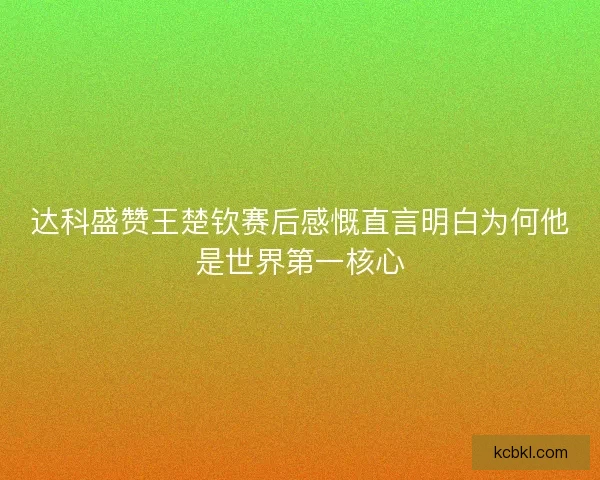 达科盛赞王楚钦赛后感慨直言明白为何他是世界第一核心 达科盛赞王楚钦赛后感慨直言明白为何他是世界第一核心
